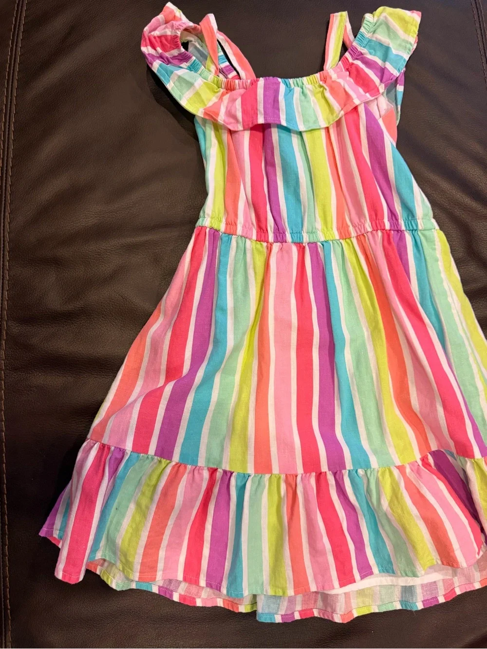 Gymboree Rainbow Stripe Ruffle Sundress - Pink Multi